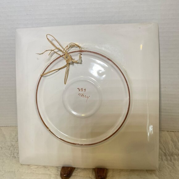 Hand-Painted Ceramic Magnolia Tile Wall Art From Italy - Picture 7 of 10